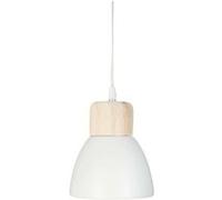 Atmosphera - Suspension Desy blanche - métal et bois D15 cm