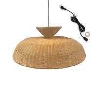 Lumisky Suspension sur secteur pour l'extérieur DARMA OUTDOOR CABLE en rotin naturel style bohème 5m de longueur de câble
