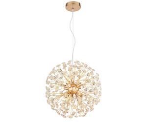 Suspension de salle à manger G9 LED cristal clair 8 flammes or