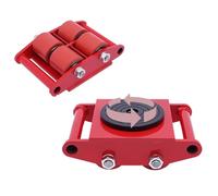 Suspension de transport 6T pour charges lourdes - Roulettes industrielles - Pour charges lourdes - Avec 4 roues directionnelles en polyuréthane - Aide au transport de meubles - 6T - Rouge