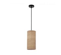 Suspension déco noire abat-jour noyer E27 60W Candellux