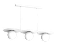 Suspension décorative blanche Flat Luminex, barre ? 3 globes, 3xE27 15W