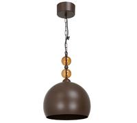 Suspension décorative brune avec perles ambrées, 1xE27 15W, collection Tobago