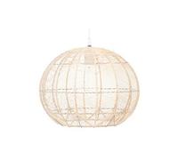 Suspension design en rotin et fer coloris beige - Dim : D 38 x H 32 cm --