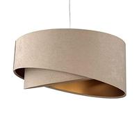Suspension design en tissu velours beige or abat-jour asymétrique Ø50cm E27 chambre salon couloir suspension lampe suspendue suspension
