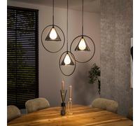 Suspension design en verre fumé 3 lampes coniques GRACY