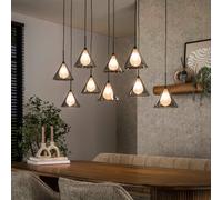Suspension design en verre fumé 9 lampes coniques GRACY