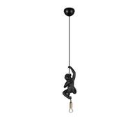 Suspension design noire singe sur corde E14 10W