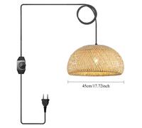 Suspension, design tissé à la main, style rustique, 45 cm, prise européenne, sans ampoule