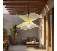 Suspension d'extérieur Lindby Valdorin, beige, coton, IP44 Valdorin Lindby, dimmable, beige, Textile / Tissu / Soie, Moderne