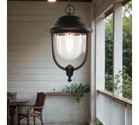 Suspension d'extérieur ronde en fonte d'aluminium noir IP43 résistant aux intempéries rustique jardin patio cour lampe extérieure lampe suspendue lampe suspendue