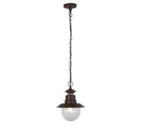 Suspension d'extérieur station 1 ampoule - brun rustique avec verre transparent