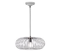 Suspension dimmable avec télécommande LED design cage, changement de couleur RGB, métal gris, 7,5W 470lm blanc chaud, DxH 40x 150 cm