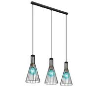 Suspension dimmable avec télécommande Suspension LED table à manger lampe de salle à manger moderne 3 flammes, changement de couleur RVB, design cage industrielle, 3x 8,5W 806lm blanc chaud,