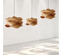 Suspension d'intérieur - Plafonnier en placage de bois, avec douille E27 et diamètre de 45 cm - Design en chêne naturel