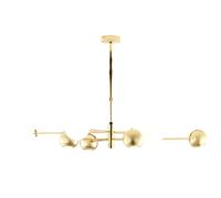 Suspension dorée MOKA 8 lumières boules verre Jupiter