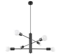 Suspension DUOMO 6 LED Moderne Loft BOHO Classic Design Couloir - Noir - SOLLUX - 6 Ampoules - E27 - 60W