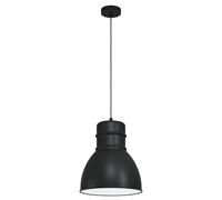 Suspension EBURY E27 1X60W en acier noir et blanc D380mm