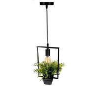 EDO Luminaire Plafonnier LED Suspension Lampe décorative suspendue avec pot et fleur MEA Rectangle Suspension, éclairage de plafond, pot de plantes, designer naturel IP20, E27, EDO777546