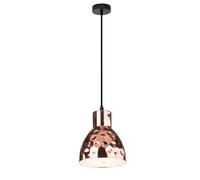 Suspension effet marteau look salle à manger lampe or rose suspension métal rétro, LED 7W 560Lm blanc chaud, DxH 15x100 cm