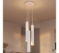 Suspension Élégante Blanc Métal 3-Flmg Moderne Salle À Manger Lumière EYE