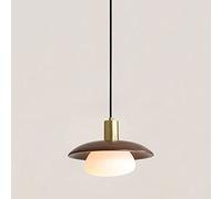 Suspension En Bois, Design Original, Noyer Et Cuivre, Ampoule Led G9, Plafonnier Semi-Encastré, Lampe de Chevet, Lampe de Bureau, Lampe de Salle À Manger, Lustre/Ombre Ovale