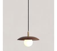 Suspension En Bois, Design Original, Noyer Et Cuivre, Ampoule Led G9, Plafonnier Semi-Encastré, Lampe de Chevet, Lampe de Bureau, Lampe de Salle À Manger, Lustre/Ombre Ronde