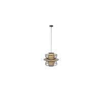 Suspension en métal noir, E27, 1 ampoule - White Label, Carmen - 40x40x138 cm