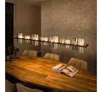Suspension en verre ambré et chromé 14 lampes CLASSY