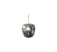 Suspension en verre gris fumé, finitions laiton, E27, 1 ampoule - Hübsch, Reflect - 40x40x40 cm
