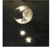 Suspension étoiles de lune PETITES ECREVISSES - LED - pour chambre enfant - Blanc - 5 ampoules - E27