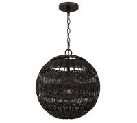 Suspension extérieure rotin brun E27 IP44 Lindendale