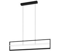 Suspension FARNETA LED 2X15W en aluminium et acier noir 980x180x1500mm