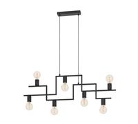 Suspension FEMBARD E27 7X60W en acier noir 1005x40x1100mm