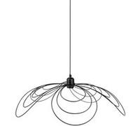 Ostaria 37727 Suspension en fil de Métal en forme de pétale 'Margaux' Noire Ø70CM - douille à E27 - Dim luminaire lustre : D70xH16cm