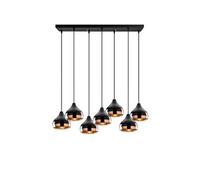 Suspension filaire noire et cuivrée 7 lampes MAYA