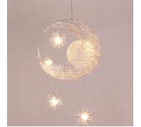 Suspension forme lune étoiles lumière lustre abat-jour plafond Aluminium moderne pendentif éclairage pour chambre de enfant ,