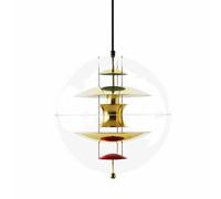 Suspension Globe Verpan Ø40 Laiton/ Rouge/ Bleu