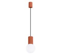 Suspension HALO rouge ocre verre, boule G9 Sollux Ø12