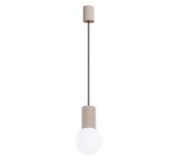Suspension HALO taupe verre globe blanc Ø12 G9 Sollux