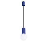Suspension HALO ultramarine verre globe blanc G9 Sollux