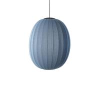 Suspension Haute/ovale Tricotée à La Made By Hand Ø65 Pierre Bleue et LED