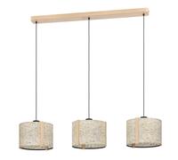 Suspension HONTONGAS E27 3X25W en bois et acier marron et noir 1100x200x1500mm
