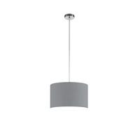 Suspension HOTEL Trio chromée Ø40 tissu gris E27 60W
