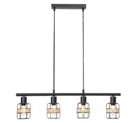 Suspension industrielle 4xE14 noire Indiana Rabalux
