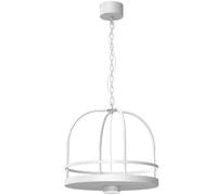 Suspension industrielle blanche grande cage métal GX53 1x15W Zona Luminex