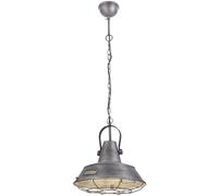 Suspension industrielle Lampe à suspendre Grille Lampe de salle à manger Rétro argentée, métal, douille E27, DxH 38x120 cm