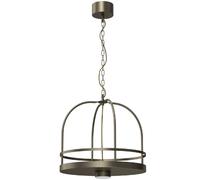 Suspension industrielle Luminex Zona bronze titane, grande cage métal, GX53 15W