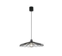 Suspension industrielle noire ? abat-jour filaire ondulé 1xE27 60W MARGARITA