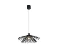 Suspension industrielle noire en métal filaire, abat-jour ? couches, 1x E27 60W